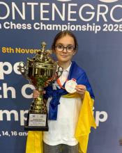 Бучанська шахістка Дарʼя Кравчук стала чемпіонкою Європи серед дівчат до 10 років