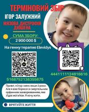 «Хвороба поступово забирає м’язи»: трирічний Ігор Залужний потребує нашої допомоги 