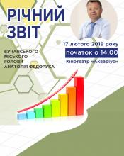 Запрошуємо на звіт Бучанського міського голови Анатолія Федорука Запрошуємо на звіт Бучанського міського голови Анатолія Федорука