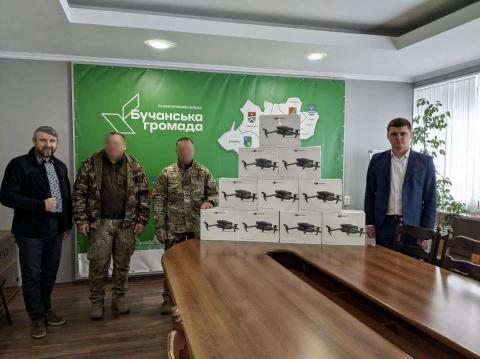 Коптери з Бучі поїдуть у самі гарячі точки України