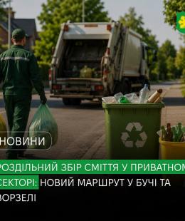 Роздільний збір сміття у приватному секторі: компанія «Крамар ЕКО» відкрила додатковий маршрут у Бучі та Ворзелі Роздільний збір сміття у приватному секторі: компанія «Крамар ЕКО» відкрила додатковий маршрут у Бучі та Ворзелі
