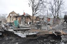 27 лютого 2022 року. Буча, вулиця Вокзальна 27 лютого 2022 року. Буча, вулиця Вокзальна